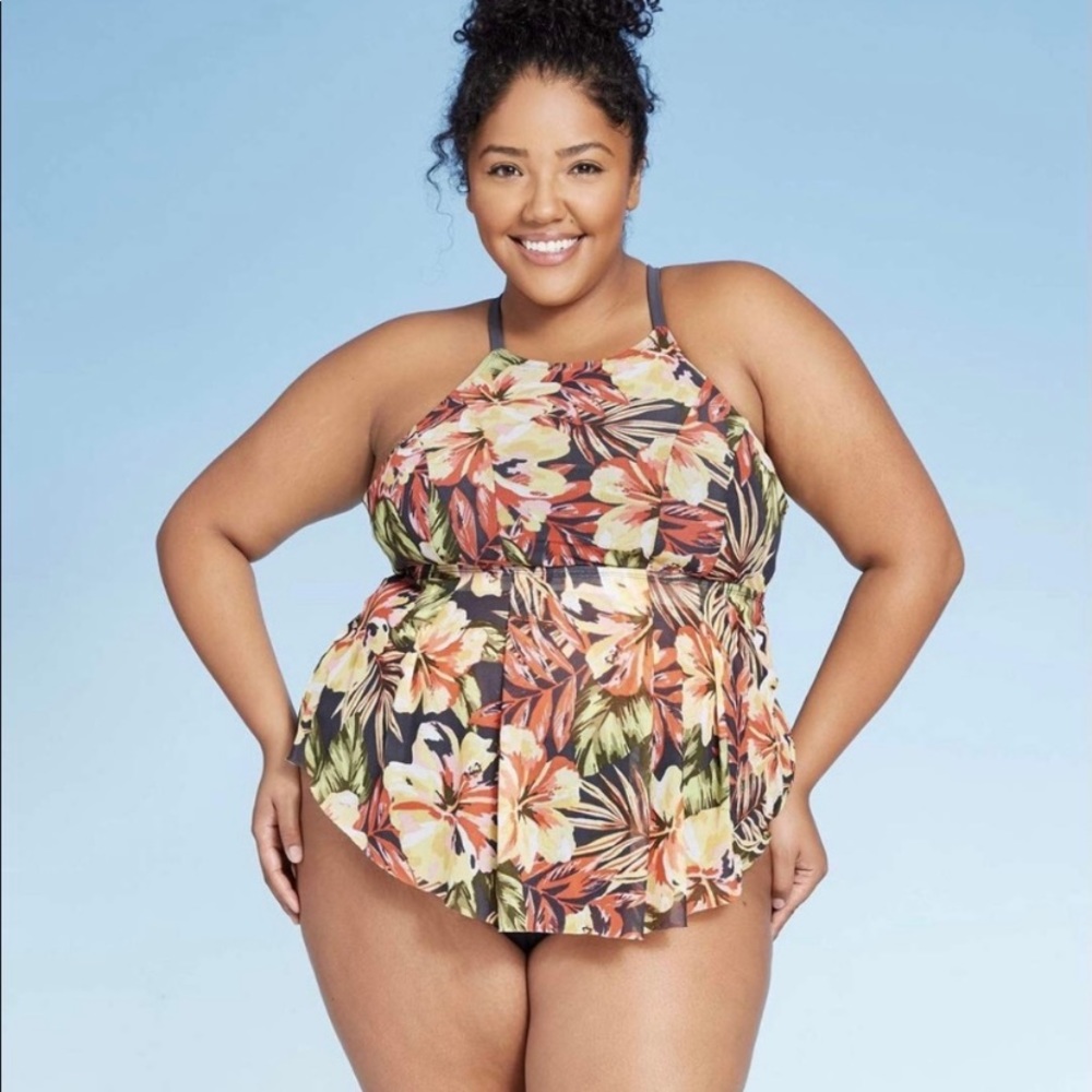 NWT Kona Sol High Neck Mesh Racerback Tankini Top